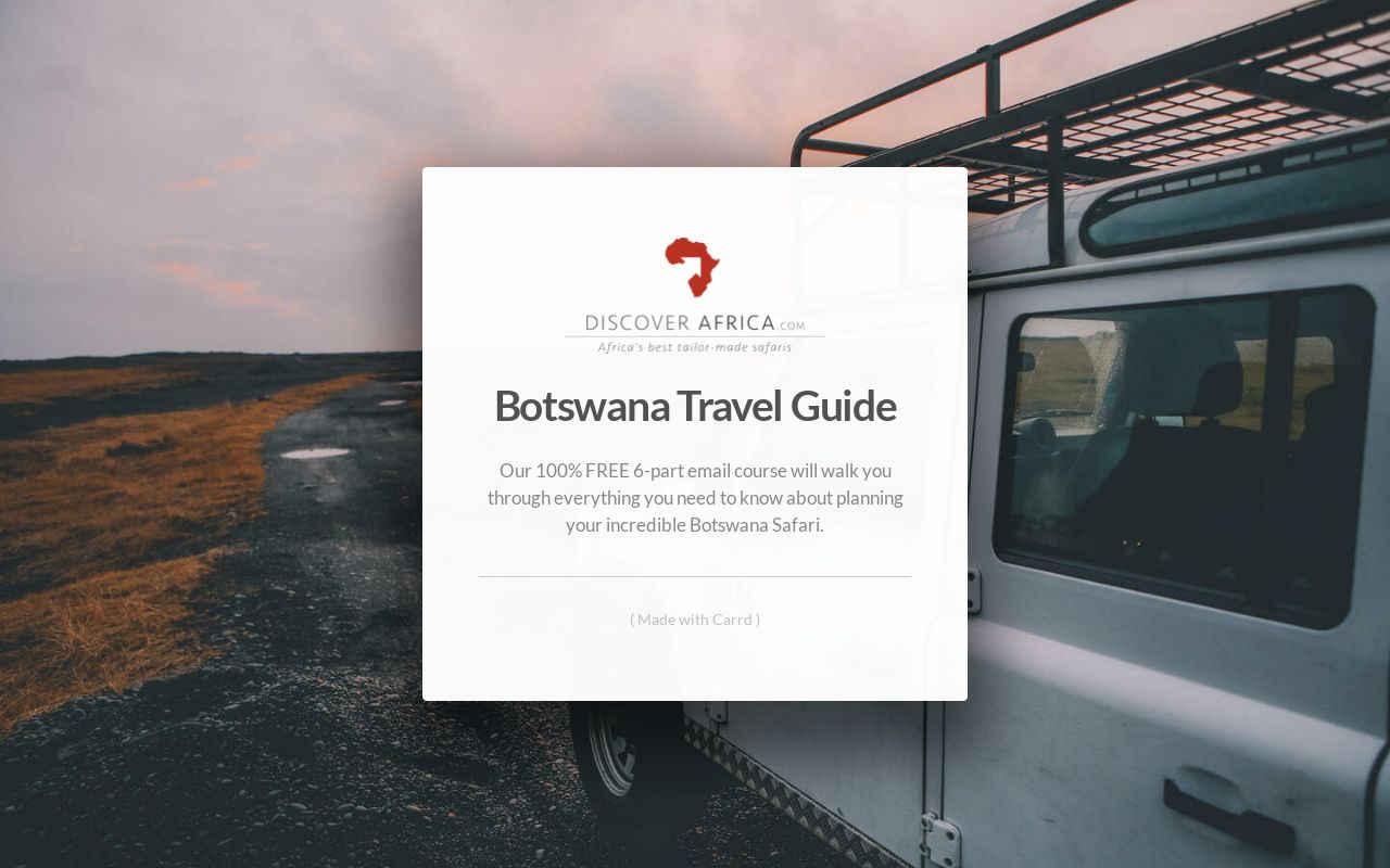 botswana tourism login